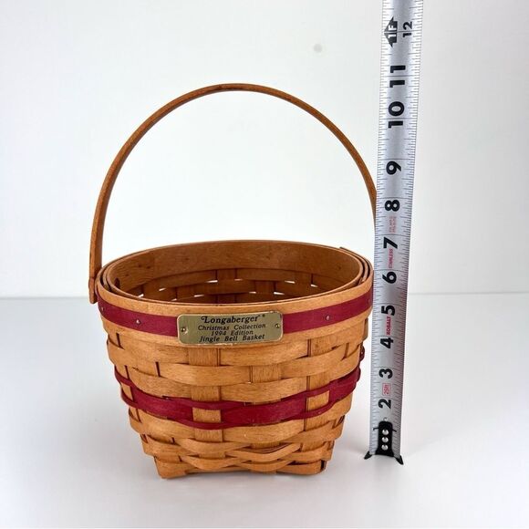 Longaberger Christmas Collection 1994 Edition Jingle Bell Basket Red - Picture 8 of 9
